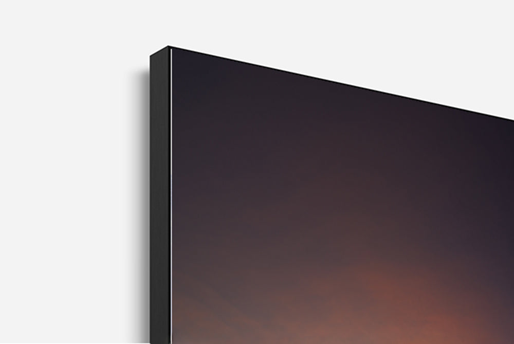 Winter Sunrise Pas des Sable Île de la Réunion dans un cadre aluminium affleurant noir detail de coin gauche